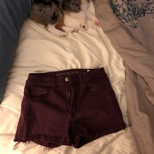 American eagle maroon shorts. Size 6